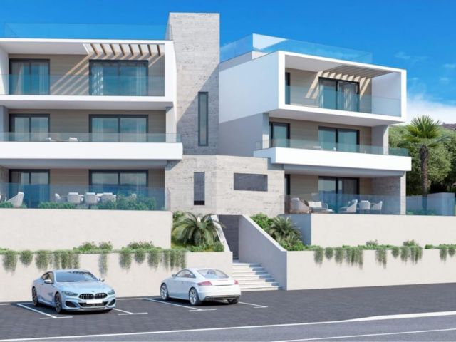 Kod 91°° N. Vinodolski - Klenovica, App. 89m2, 4 pokoje, novostavba, balkon s výhledem na okolí, 80m od moře